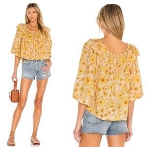 REVOLVE Free People Miss Daisy Printed Top in Ivory Combo Size Medium